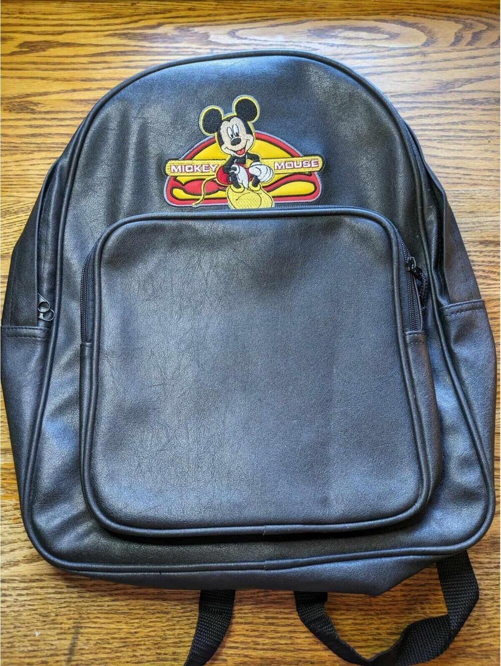 Vintage Disney Mickey Mouse Leather Backpack 90's Mickey Unlimited